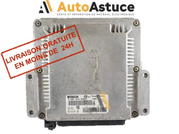 ECU Calculateur Moteur Citroen Xsara Picasso 2.0 HDI— Ref constructeur : 9641607180— Ref Fabricant: Bosch 0281010358— Type: EDC15C2— Refs Compatibles: PSA Peugeot Citroen